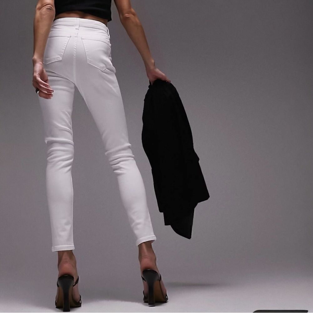 Topshop White Jamie High-Waist Skinny Jeans Size 30 Tall - Picture 3 of 13